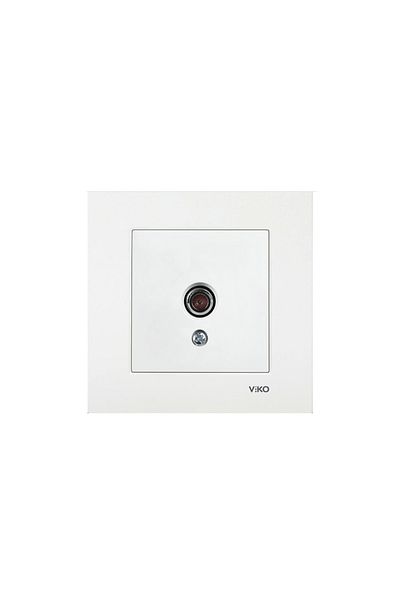 VİRALİGHTİNG مقبس تلفزيون الأقمار الصناعية الأبيض Viko Karre مع موصل F