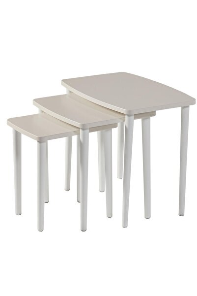 Just Home Kardelen Zigon Sehpa - Krem