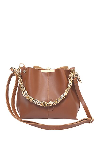 Bagfoni Crocos Taba з м'якої шкіри 3-секційна щільна та елегантна сумка на руку, плече та плече з аксесуарами з ланцюжком