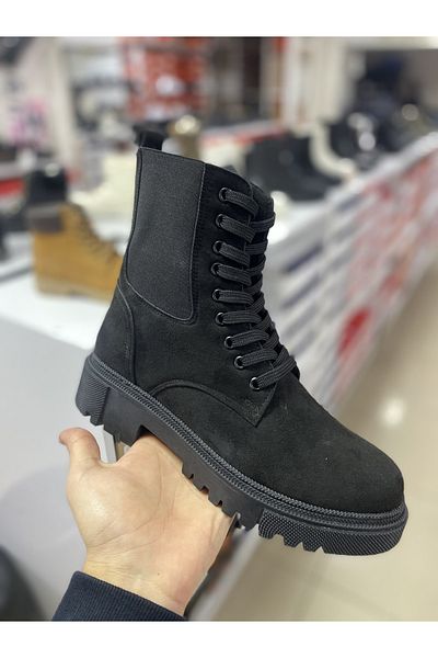 M.P. M.p 222-2737zn Μαύρα Suede Δερμάτινα Γυναικεία Μποτάκια