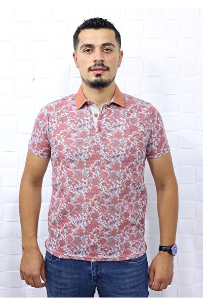 FBI Erkek Bordo Polo Yaka Desenli Modern Kesim Polyester T-shirt F5210