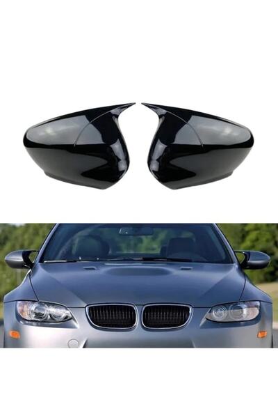 Harphour Bmw Aksesuar E90 Uyumlu Ithal Parlak Siyah Piano Black Batman Yarasa Ayna Kapağı
