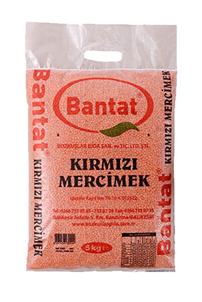 Bantat Kırmızı Mercimek 5 Kg Top Tane Futbol Mercimek