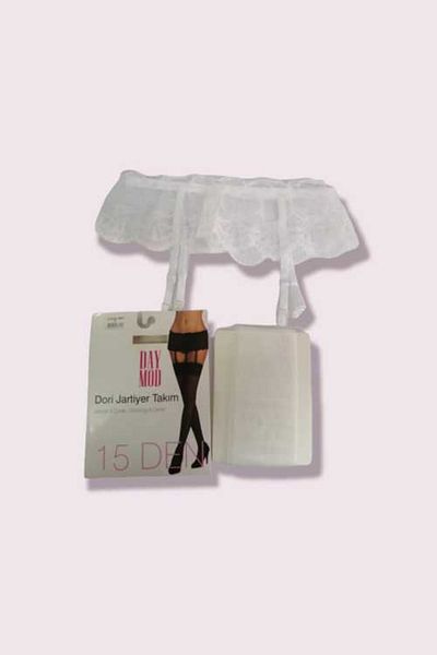 Daymod Σετ κάλτσες Dori White Garter