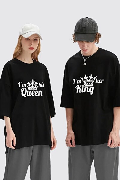 macklin Unisex Femei Bărbați King Queen Printed Lover Cuplu Combinație Design...
