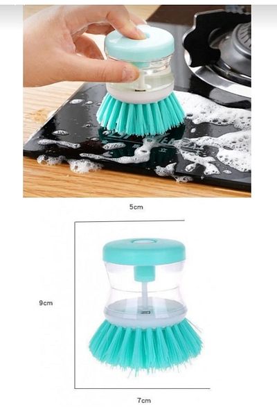 bediSey Dish Brush with Detergent Tank Kitchen Bathroom Wash Brush with Tank