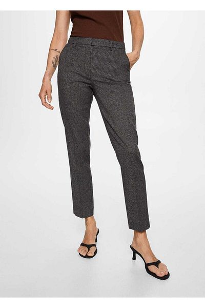 MANGO Woman Παντελόνι Skinny Suit με σχέδιο Houndstooth