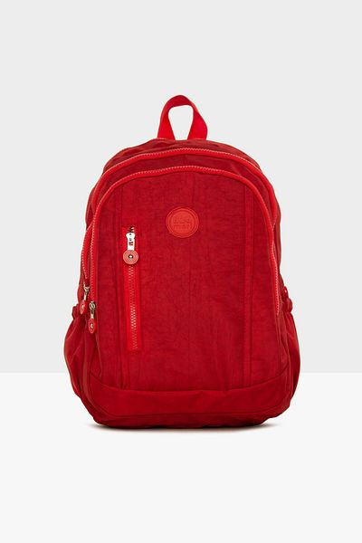 Bagmori Red Women's Multi-Zipper, Multi-Pocket Large Backpack M000007892