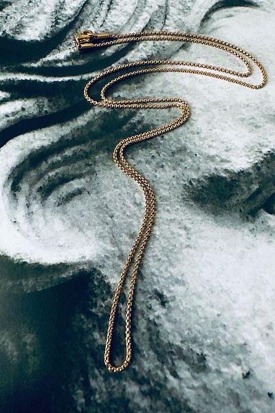 CAPO by Aytaç Yamaç 316l Stainless Steel - Gold Color Round Box Chain Necklace, 1mm Thickness, 65cm Length