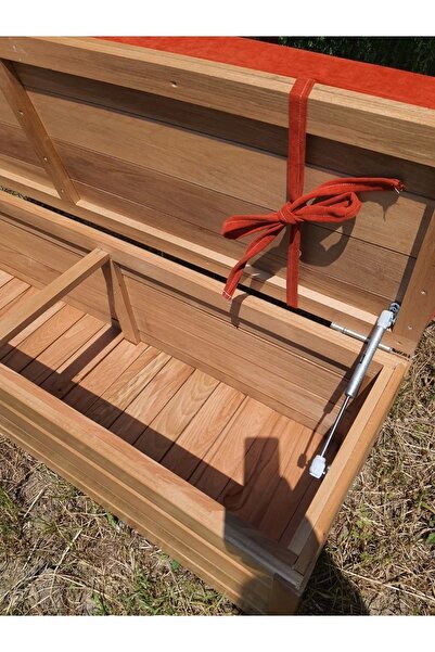 BUĞLEM Sağlam Lüks Ahşap Bahçe Sandık Sedir (100x45x45) Kalın Ahşap Bahçe Depolama
