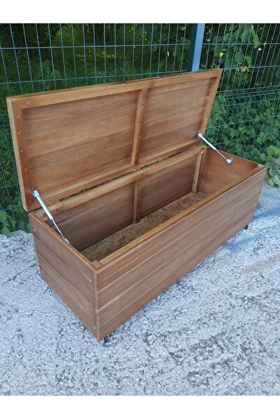 BUĞLEM Sağlam Lüks Ahşap Bahçe Dolabı (140x45x45) Ahşap Bahçe Sandığı Sediri
