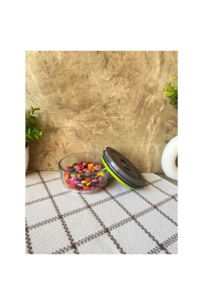 NuBuTu Glass Storage Container Round Vacuum 400 Ml, Multi-Purpose Storage Container