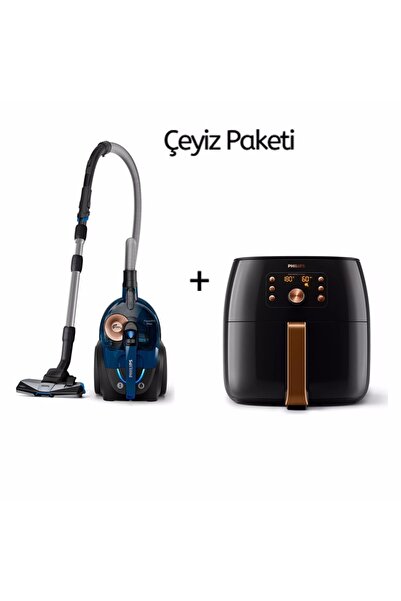 Philips Powerpro Max Toz Torbasız Süpürge + Premium Aile Boyu Airfryer Xxl Fr...