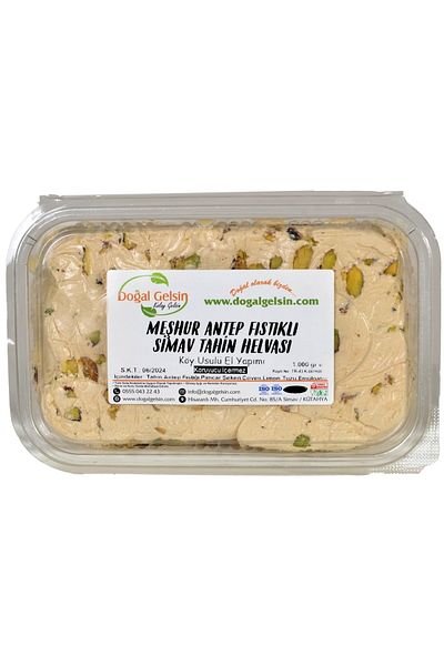 Doğal Olarak Simav'dan Doğal Gelsin Kolay Gelsin 1,000 g Famous Simav Tahini Halva with Pistachios