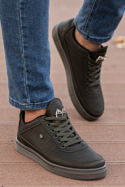 BOUIS Ανδρικά αθλητικά παπούτσια με χακί πράσινο κορδόνι, άνετη καθημερινή σόλα με μαλακή εσωτερική επένδυση