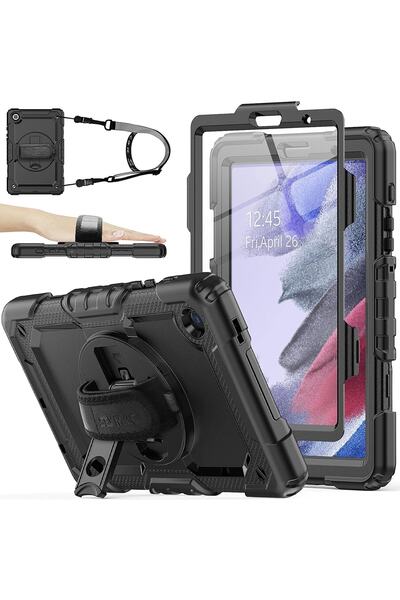 m.tk moveteck Galaxy Tab A7 Lite Sm-t225/t220 Uyumlu Zırh Siyah Kılıf Ve Ekra...