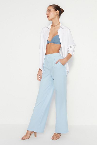 Trendyol Collection Pants - Blue - Wide leg