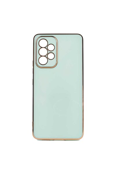 Samsung Galaxy A53 5g Kılıf Kenarları Parlak Gold Tasarım Pastel Renk Tasarımlı Kapak