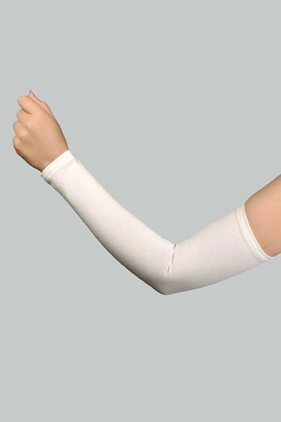 Ezer Giyim White Plain Hijab Combed Cotton Prayer Sleeve - Practical