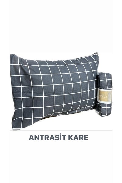 Violacasa Single Cotton Elastic Sheet Set 100x200 Anthracite Square