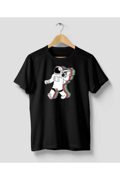 Tarzsokak Tricou unisex oversize din bumbac cu imprimeu astronaut alb-negru d...