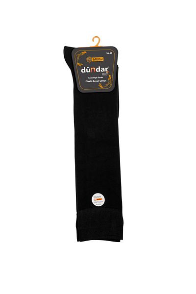 Dündar 2 Ili Plus Women's Modal Knee High Black