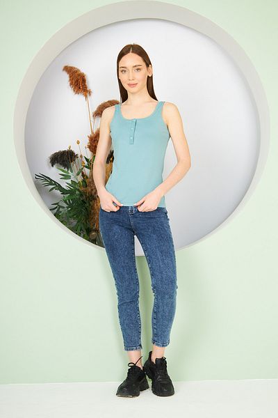 Dİ GİYİM Women's Knitted Button Detailed Athlete