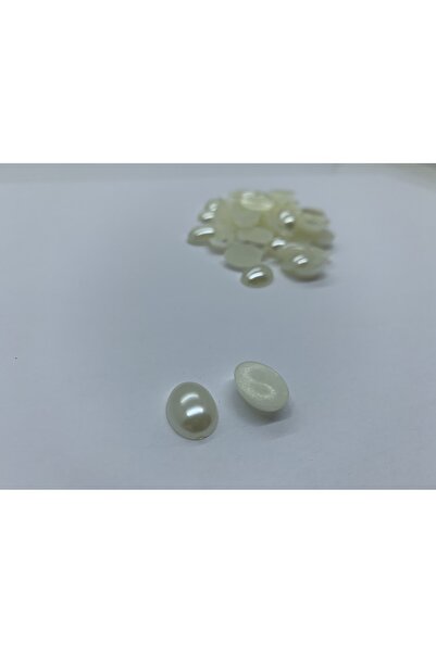 Cem Davetiye Decoration Stone Ellipse Shaped Pearl White 10x14mm 1000 Pieces Plastic Stones