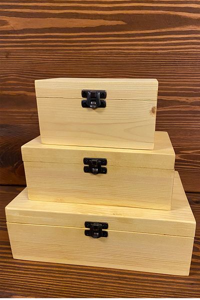 ayfiwood Multi-Purpose Decorative 3-Piece Solid Wood Box - Gift Box - 3 Pieces