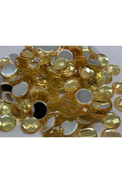 Cem Davetiye Acrylic Stone Round Yellow 8mm 2000 Pieces Decoration Stones