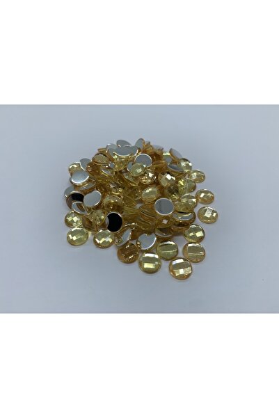 Cem Davetiye Acrylic Stone Round Yellow 8mm 2000 Pieces Decoration Stones