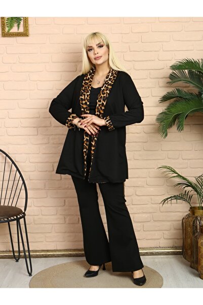 LİKRA Women's Large Size Garni Detail Style Cut Two Thread Jacket