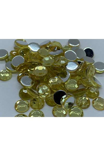 Cem Davetiye Acrylic Stone Round Yellow 7mm 2000 Pieces Decoration Stones