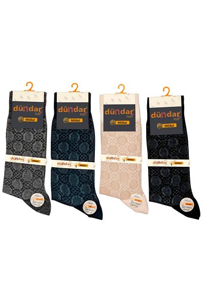 Dündar Ανδρικές κάλτσες 6 τεμαχίων Plus Modal Combed Cotton Jacquard Assortment