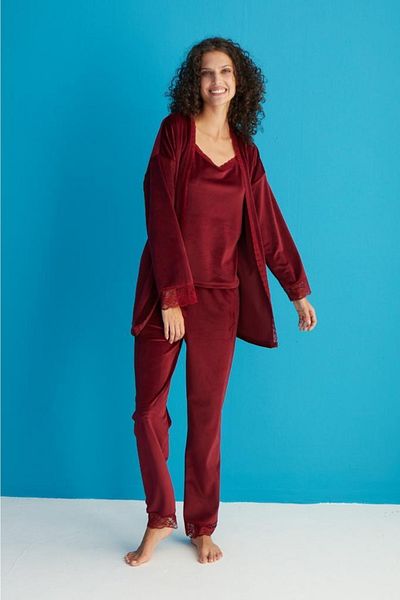 mellie Set de pijamale din catifea pentru damă. Set de 3