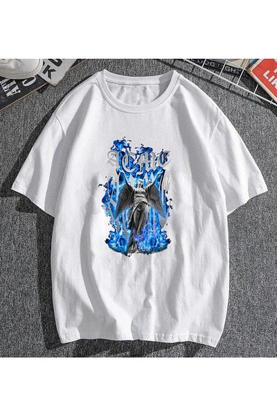 Touz Art Winged White Unisex Oversize T-shirt