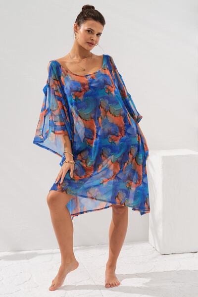 Pierre Cardin Kolu Bant Detaylı Tunik Pareo Marbel 231802-d