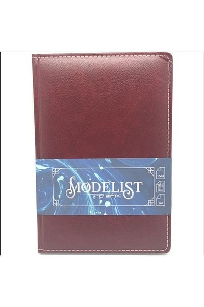 Gıpta Modelist Ip Dkş Notebook cu capac din piele 160 Yp Necăptușit simplu 1605 Roșu Claret