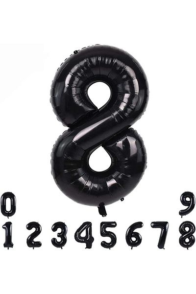 DÜVENCİ TİCARET 1 Black Number Foil Balloon 34" Inc