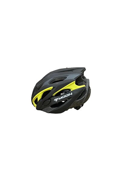 Moon Mv-29 Kask Işıklı - Mat Siyah Carbon Sarı - M