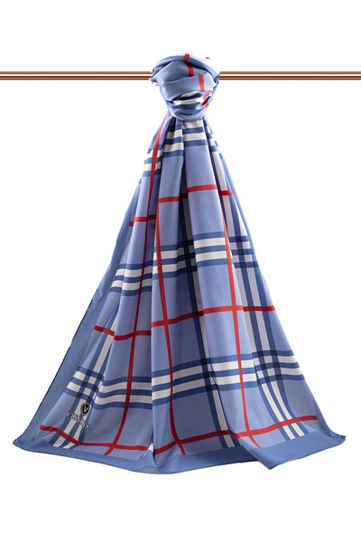 Vissona Γυναικείο πολυτελές μεταξωτό σάλι Medina Baby Blue