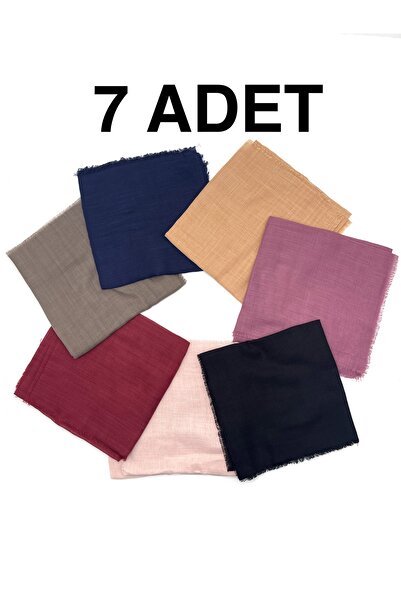 nazipek Flamlı 7'li Paket Pamuklu Yazma Eşarp 100x100cm