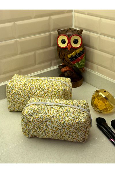 Simfa Geantă de machiaj florală colorată / Organizator (căptușit cu fermoar)