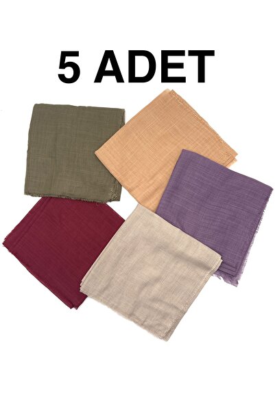nazipek Flamlı 5'li Paket Pamuklu Yazma Eşarp 100x100cm