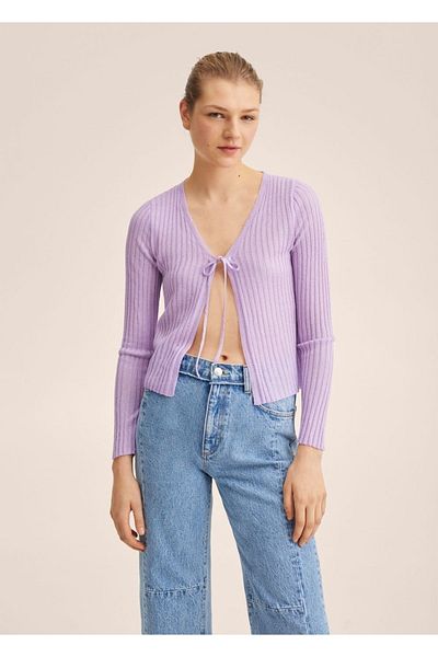 MANGO Woman Short Knitted Cardigan