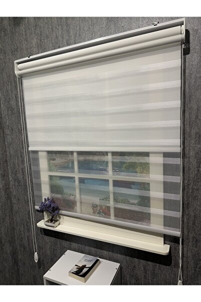 Genel Markalar Ince Ara Boşluklu Yeni Sezon Çiftli Mekanizma Stor Tül Ve Güne...