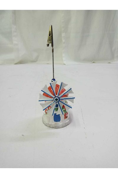 TÜRKÜ HEDİYELİK Windmill Decorative Note Holder - Note Holder - Metal Pincer Note Holder - Handmade - Photo Holder