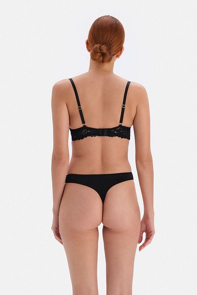 Dagi Black Lace Detailed Micro Thong