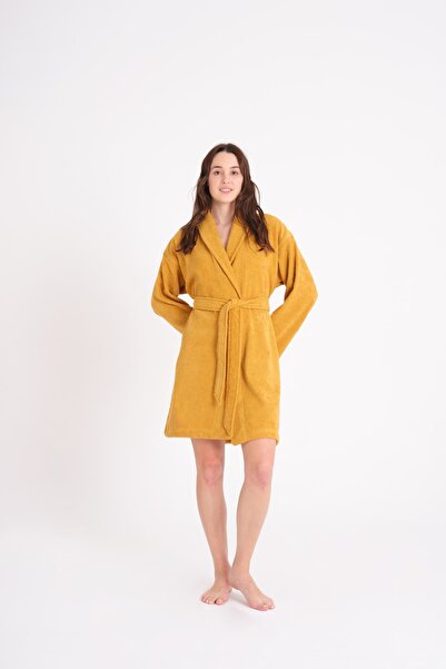Karaca Home Barcelona Mustard Slim 100% Cotton Bathrobe S/M