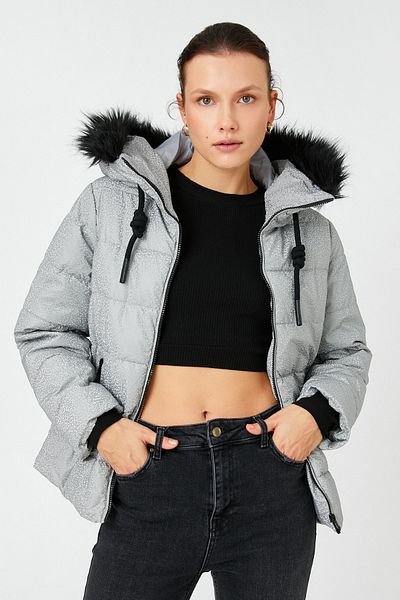 Koton Women's Silver Jacket 3WAK20139EW